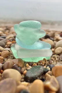 海滩玻璃，海岸，海滩，玻璃，海，水，滨