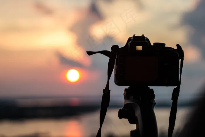 相机，摄影，早晨，日出，水，单反