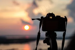 相机，摄影，早晨，日出，水，单反