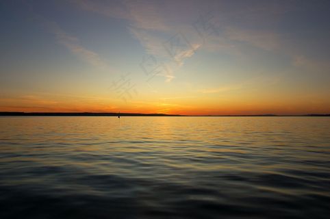 博登湖，水，黄昏，水域，全景，天空