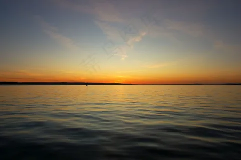 博登湖，水，黄昏，水域，全景，天空