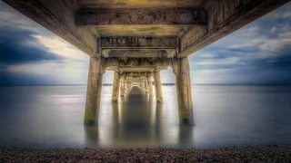 码头，码头，在下面，木，结构，桩