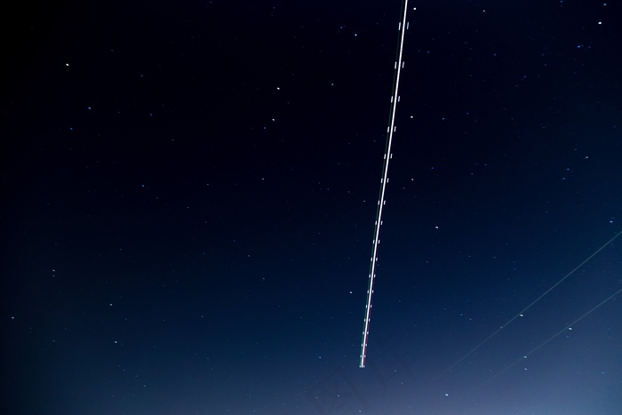 夜，天空，飞机，夜空，空间