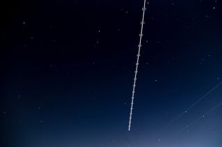 夜，天空，飞机，夜空，空间