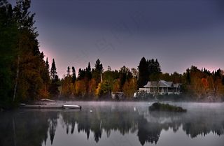 秋季景观，湖，自然，树木，几点思考