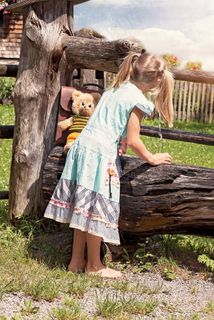 人，人的，儿童，女孩，连衣裙，辫子，金发