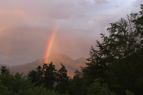 日落，彩虹，心情，自然现象