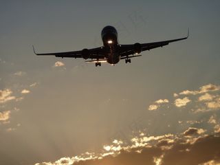 飞机，波音，太阳，太阳正射