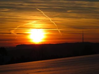 日落，太阳，天空，云，雪，金色，闪闪发光