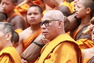 佛教徒，僧侣，坐，老人，老，人