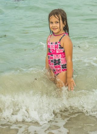 人，人，女孩，儿童，海洋，年轻，微笑