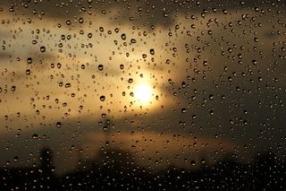 滴，雨，水，云，日落，宏，窗格