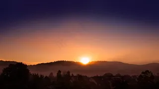 日出，太阳，雾，Morgenrot，自然，景观，天空