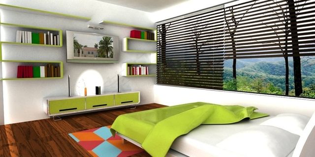 居家室内,室内一角,装修效果图,卧室,床头背景墙,主人房