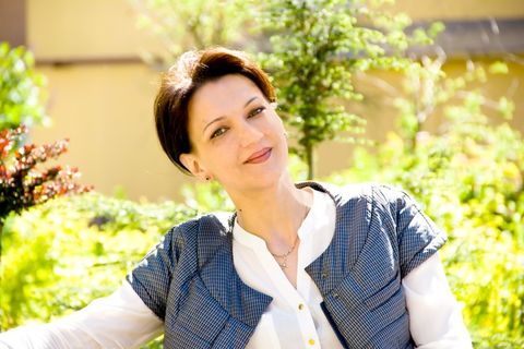 女孩，漫步，肖像，女子，在花园里