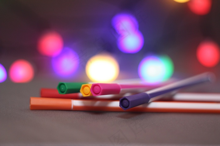 笔，散景，颜色，耀斑，焦点，景深