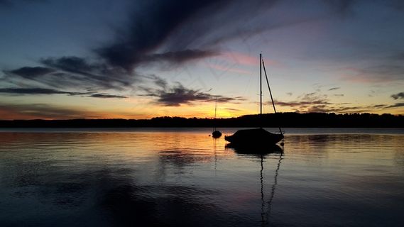 帆船,日落,湖,Abendstimmung,浪漫 帆船,日落,湖,Abendstimmung,浪漫
