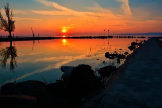 巴拉顿湖，日落，水，黄昏，自然