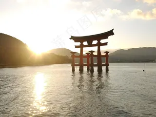 建筑，鸟居，传统的，日本的，建筑