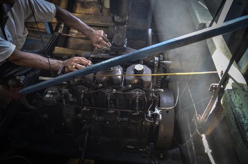 工人，工艺，引擎，船，渔夫