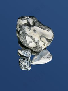 石头，海滩，堆积，镜像，反射