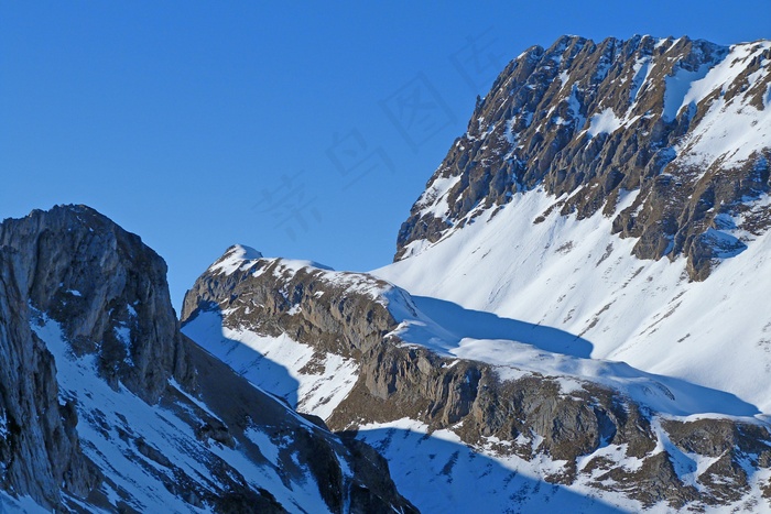 风景，自然，山，雪，阿尔卑斯山，冬天