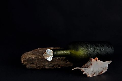 瓶，贝壳，静物，照片，背景