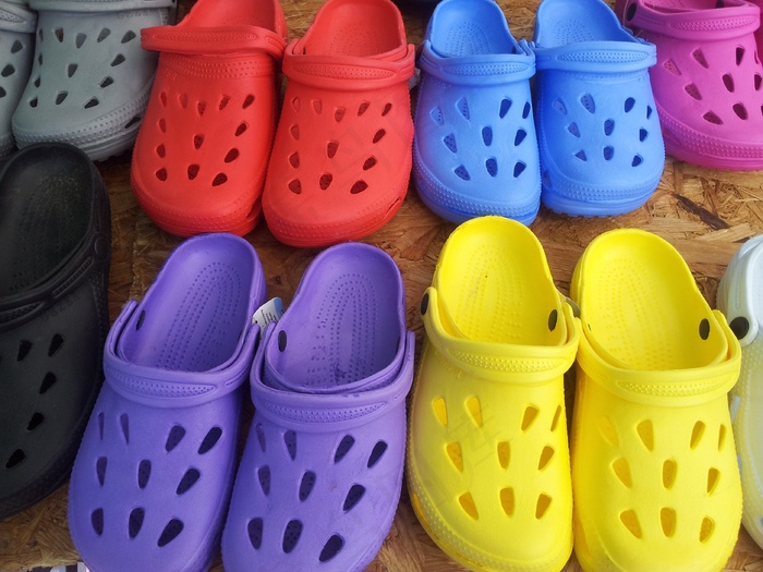 鞋子，Gummischuhe，花园鞋，木C，多彩