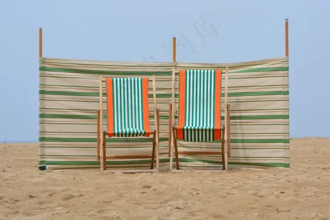 海滩，海，座位，蓝天，假期，海滩边