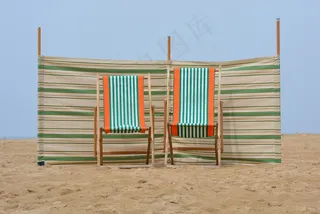 海滩，海，座位，蓝天，假期，海滩边