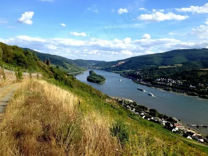 河,莱茵,全景,景观,天空,蓝色,云 河,莱茵,全景,景观,天空,蓝色,云