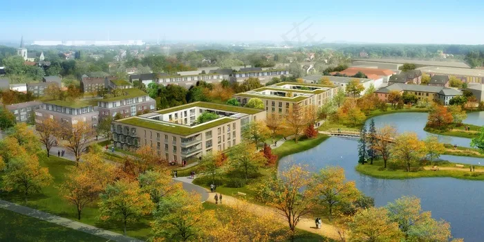 沉降，别墅，渲染，可视化