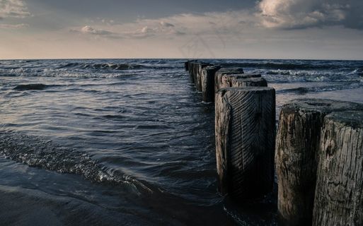 海，海滩，性质，天空，防波堤，波罗的海