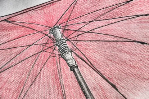 图像，屏幕，绘图，红色，绘，油漆，雨伞