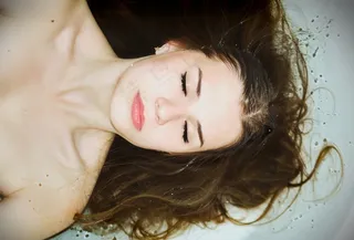 女孩，水，头发，裸体