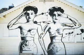 版画,简笔画,钢笔画,绘画,灌篮少年,与两个女人用手覆盖眼睛的壁画