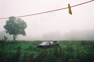 树,轿车,天空,飞机,风景,旧汽车领域