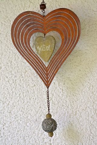 心，金属，石头，金​​属心，运气，装饰