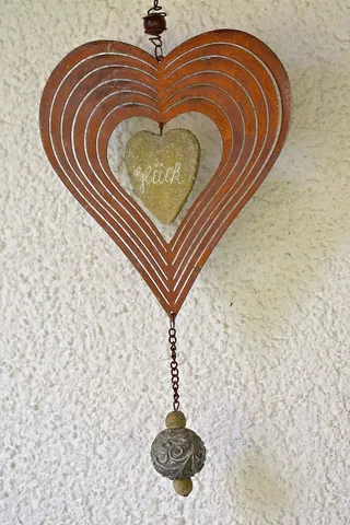 心，金属，石头，金​​属心，运气，装饰