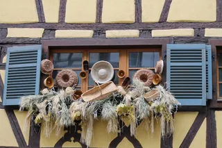 窗口，花箱，饰品，科尔马，旧城区，桁架