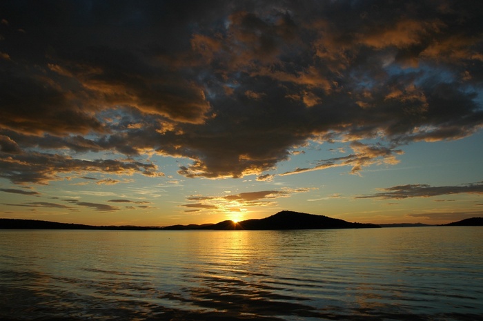 沧海，水，日落，心情，云团，波，性质，蓝色