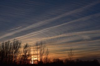 日落，天空，傍晚的天空，云，余辉，黄昏