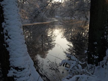 冬天，弗罗斯特，冰，冬季魔术，镜像，水