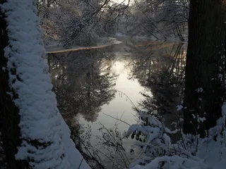 冬天，弗罗斯特，冰，冬季魔术，镜像，水
