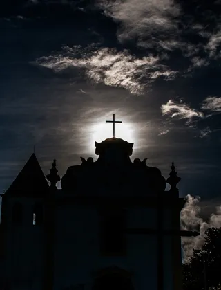 克鲁兹，光，十字架的圆顶，日落，基督教