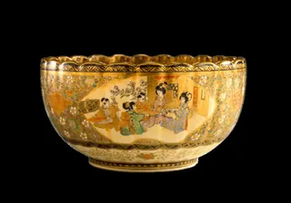 槽碗，碗，旧，萨摩烧，彩陶