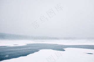 冻结，江，湖泊，冰，冬冬季，冷，下雪了，季节
