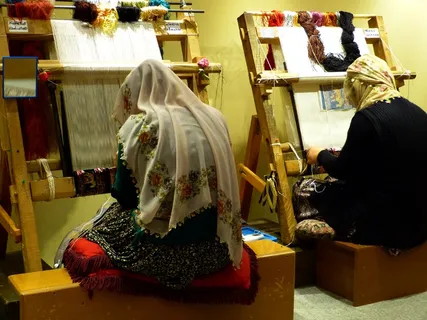 编织，绑，地毯，Arbeiterinportrait，韦弗，工作