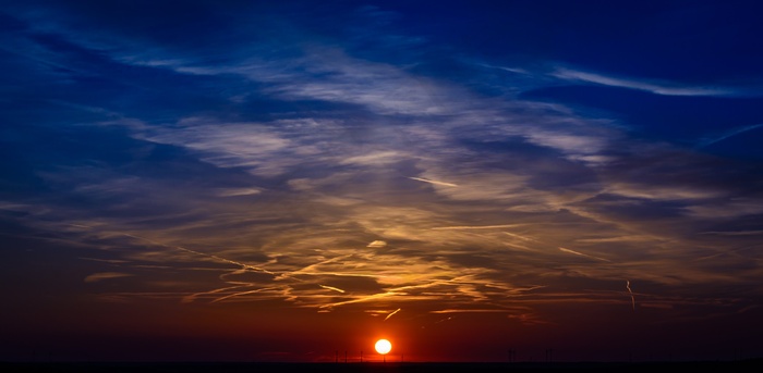日落，颜色，天空，余辉，云，多彩