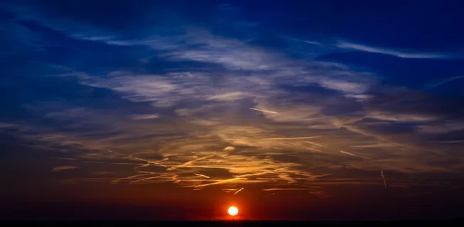 日落，颜色，天空，余辉，云，多彩